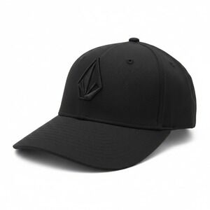 Volcom Keoki Adj Hat Mens Black Embroidered Stone Logo Snapback Cap D5502302 BLK